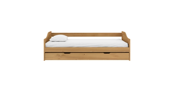 Jednolůžko s přistýlkou GERNOT 90x200 cm vč. roštů, masiv borovice /vosk