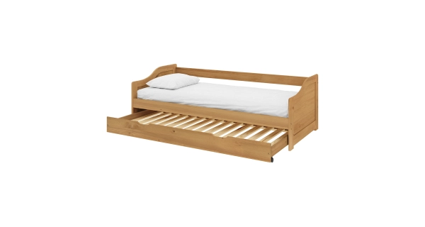 Jednolůžko s přistýlkou GERNOT 90x200 cm vč. roštů, masiv borovice /vosk