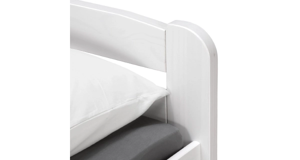 Jednolůžko SOMALIE 2 90 x 200 cm, masiv borovice/bílý lak