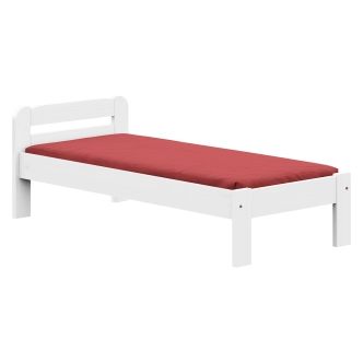 Jednolůžko SOMALIE 2 90 x 200 cm, masiv borovice/bílý lak