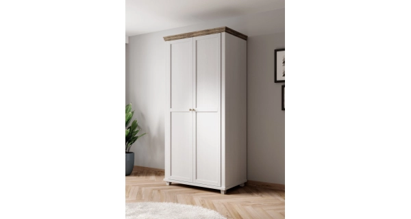 JEJUDO dvoudveřová skříň, abiskoash bílý/dub lefkas