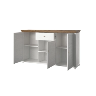 JEJUDO komoda 3D1S, abiskoash bílý/dub lefkas