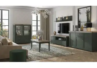 JEJUDO obývací pokoj, zelená/dub lefkas