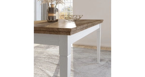 JEJUDO rozkládací stůl, abiskoash bílý/dub lefkas