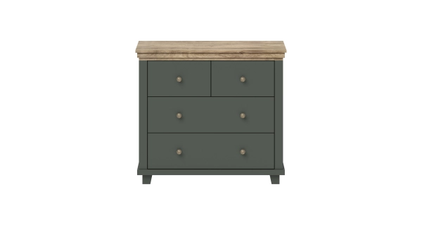 JEJUDO šuplíková komoda malá, zelená/dub lefkas