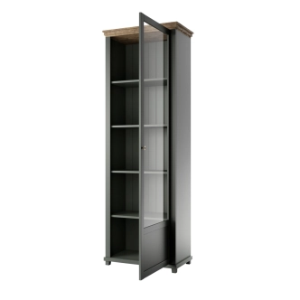 JEJUDO vitrína 1D pravá, zelená/dub lefkas