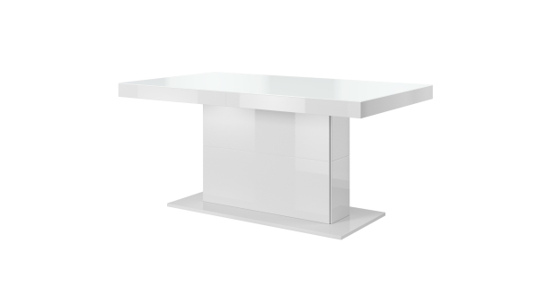 JEOLLA/CAPH rozkládací jídelní stůl, bílý lesk