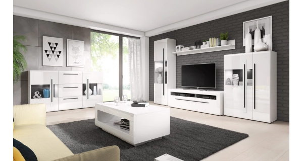 JEOLLA konferenční stolek, bílá/bílý lesk