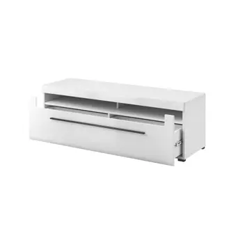 JEOLLA televizní stolek šíře 160 cm, bílá/bílý lesk