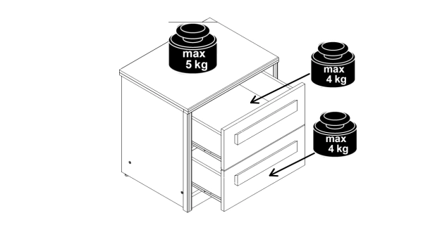 JERIMOTH noční stolek, buk iconic/šedá, 5 let záruka