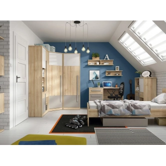 JERIMOTH noční stolek, buk iconic/šedá, 5 let záruka