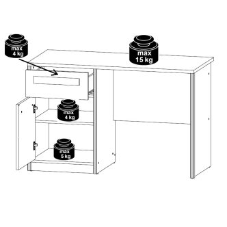 JERIMOTH psací stůl, buk iconic/šedá, 5 let záruka
