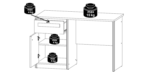 JERIMOTH psací stůl, buk iconic/šedá, 5 let záruka