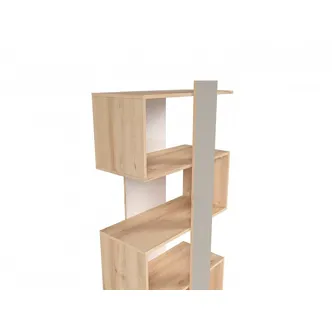 JERIMOTH regál, levý, buk iconic/bílý lesk/šedá, 5 let záruka