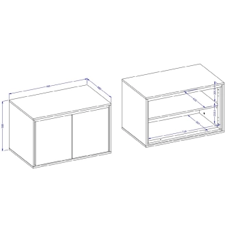 JERVEL koupelnová závěsná skříňka 2D pod umyvadlo, congo-černá/congo