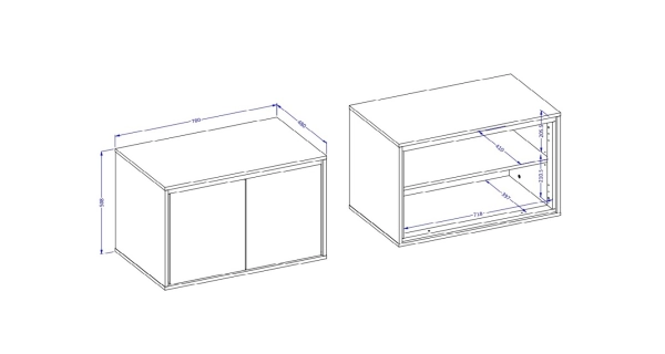 JERVEL koupelnová závěsná skříňka 2D pod umyvadlo, congo-černá/congo