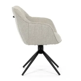 Jídelní a konferenční židle FENWELJOR, krémová látka, černý kov