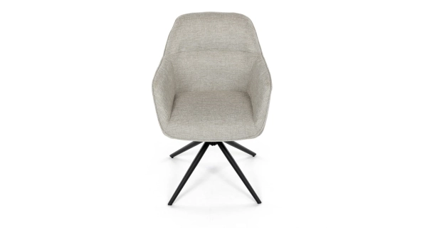 Jídelní a konferenční židle FENWELJOR, krémová látka, černý kov