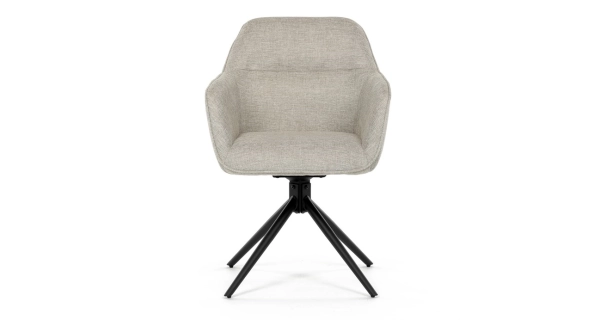 Jídelní a konferenční židle FENWELJOR, krémová látka, černý kov