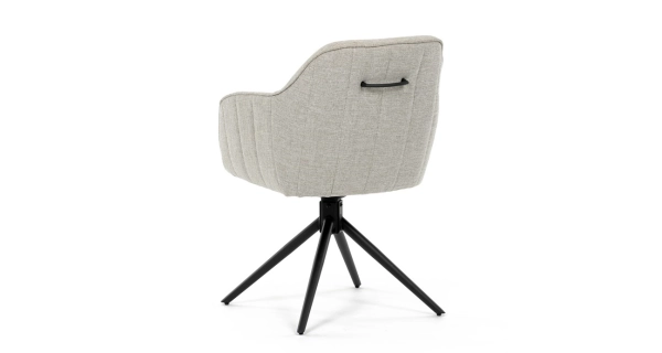 Jídelní a konferenční židle FENWELJOR, krémová látka, černý kov