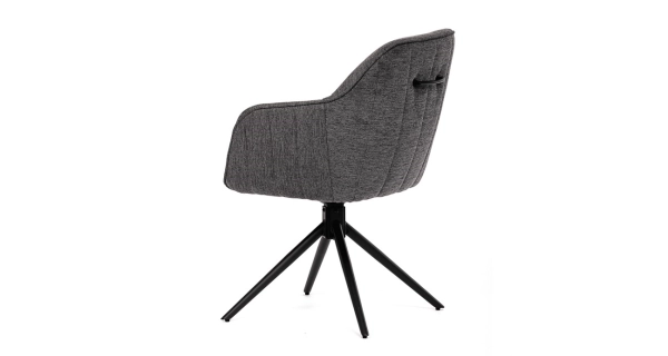 Jídelní a konferenční židle FENWELJOR, tmavě šedá látka, černý kov