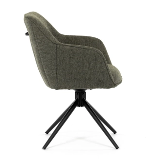 Jídelní a konferenční židle FENWELJOR, zelená látka, černý kov