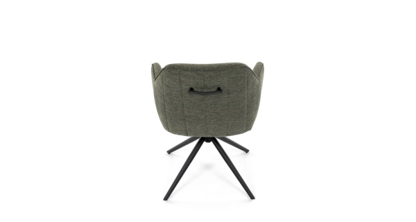 Jídelní a konferenční židle FENWELJOR, zelená látka, černý kov