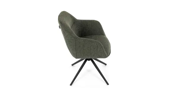 Jídelní a konferenční židle FENWELJOR, zelená látka, černý kov