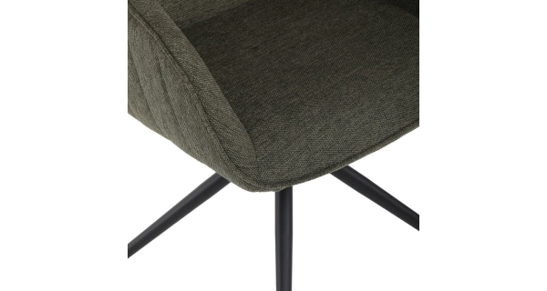 Jídelní a konferenční židle FENWELJOR, zelená látka, černý kov