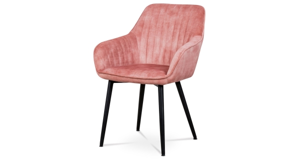 Jídelní a konferenční židle MABALOT, růžová/černý lak