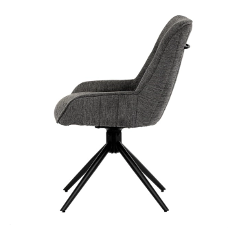 Jídelní a konferenční židle ZANLI, tmavě šedá látka, černý kov