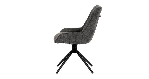 Jídelní a konferenční židle ZANLI, tmavě šedá látka, černý kov