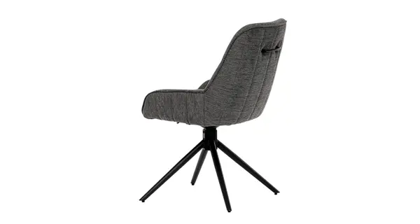 Jídelní a konferenční židle ZANLI, tmavě šedá látka, černý kov