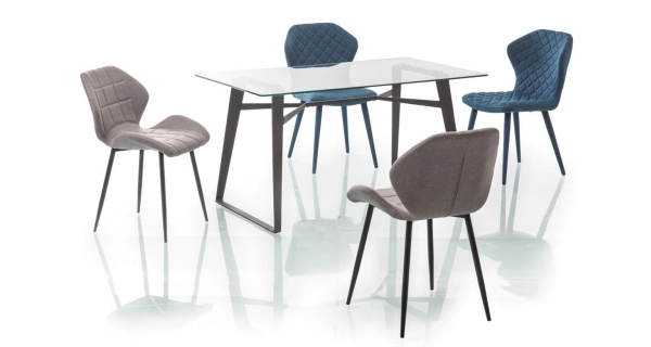 Jídelní čalouněná židle DABAR, šedá/černá