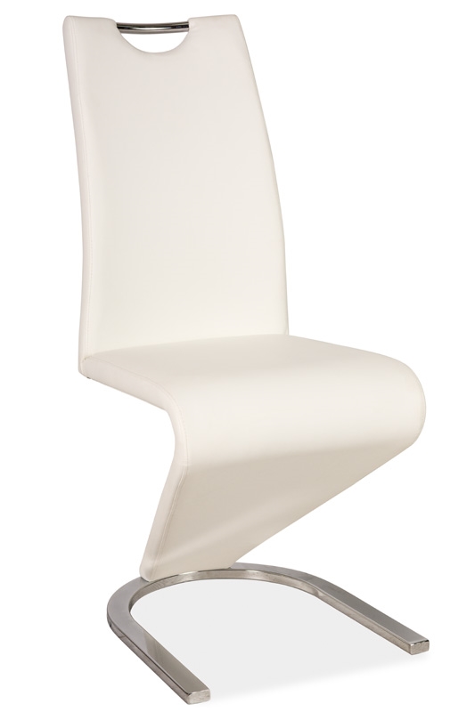 Jídelní čalouněná židle SAVINO, bílá/chrom 