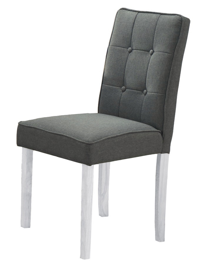 Levně Čalouněná jídelní židle GARES, šedá/bílá