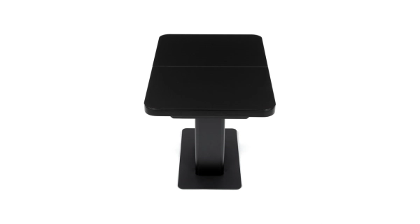 Jídelní rozkládací stůl SARBELFEN 120+40x80x75, černý matný lak, tvrzené sklo