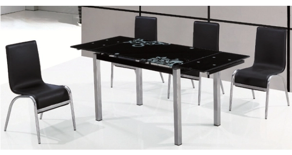 Jídelní rozkládací stůl SERPENTINO I, černá 