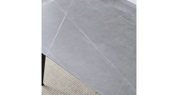 Jídelní set 1+4 FENARTOR, šedý mramor, šedá látka