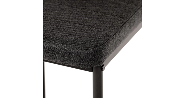 Jídelní set 1+4 FORNA, šedý mramor, černá látka