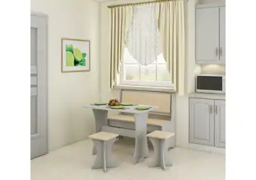 Jídelní set BUREWALA, craft bílý/látka Monaco