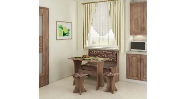 Jídelní set BUREWALA, craft tobaco/látka Safari, 5 let záruka