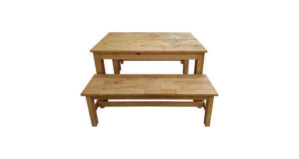 Jídelní set PIMBOW stůl 140x70 cm + 2 lavice, masiv borovice