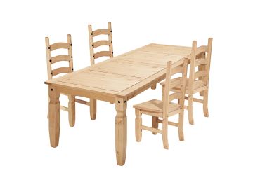 Jídelní set PIMBOW stůl 178x92 cm + 4 židle, borovice