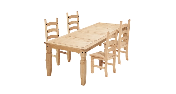 Jídelní set PIMBOW stůl 178x92 cm + 4 židle, borovice