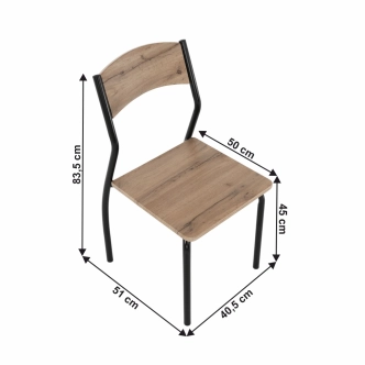 Jídelní set RADZIWILL 1+4, dub artisan/matná černá