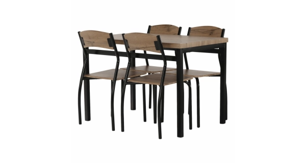 Jídelní set RADZIWILL 1+4, dub artisan/matná černá