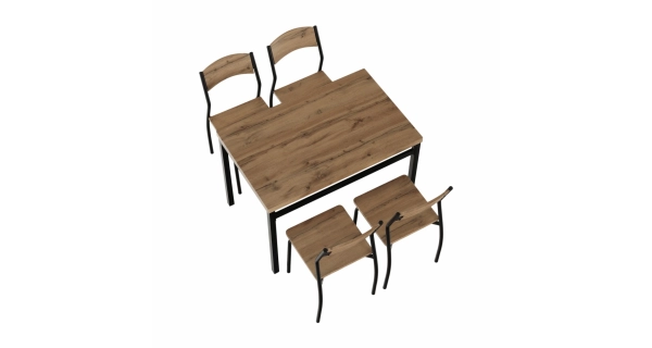 Jídelní set RADZIWILL 1+4, dub artisan/matná černá