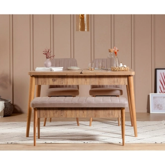 Jídelní set REMDAL typ 1, borovice atlantská/ béžová