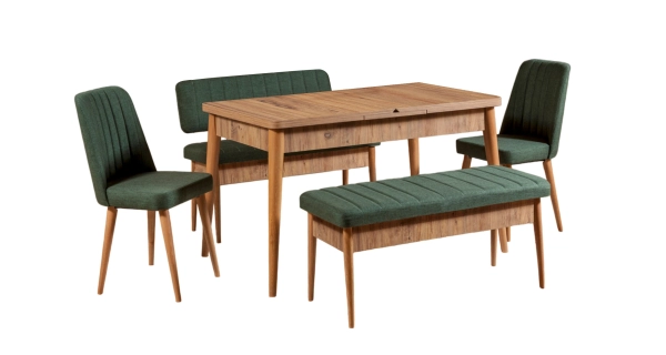 Jídelní set REMDAL typ 2, borovice atlantská/zelená